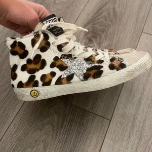 Leopard print golden gooses